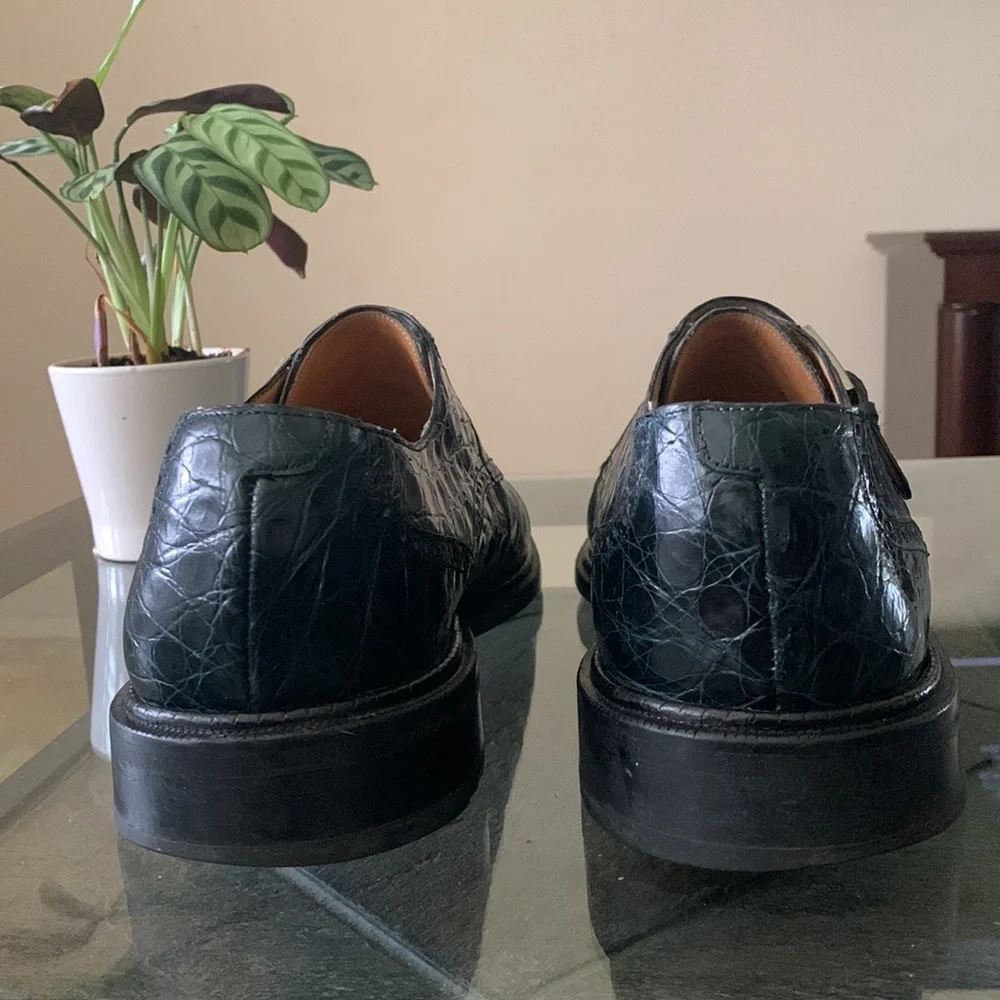 Genuine Crocodile Monk Strap Leather Loafers | PAOLO DE MARCO
